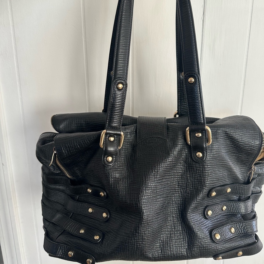 Authentic JIMMY CHOO Blythe Black Leather Bag